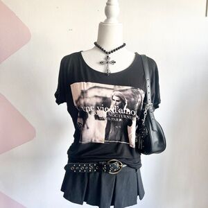 Black Y2K Graphic Tee, Vintage, Retro, Streetwear, Indie, Grunge, 90s, Small‎